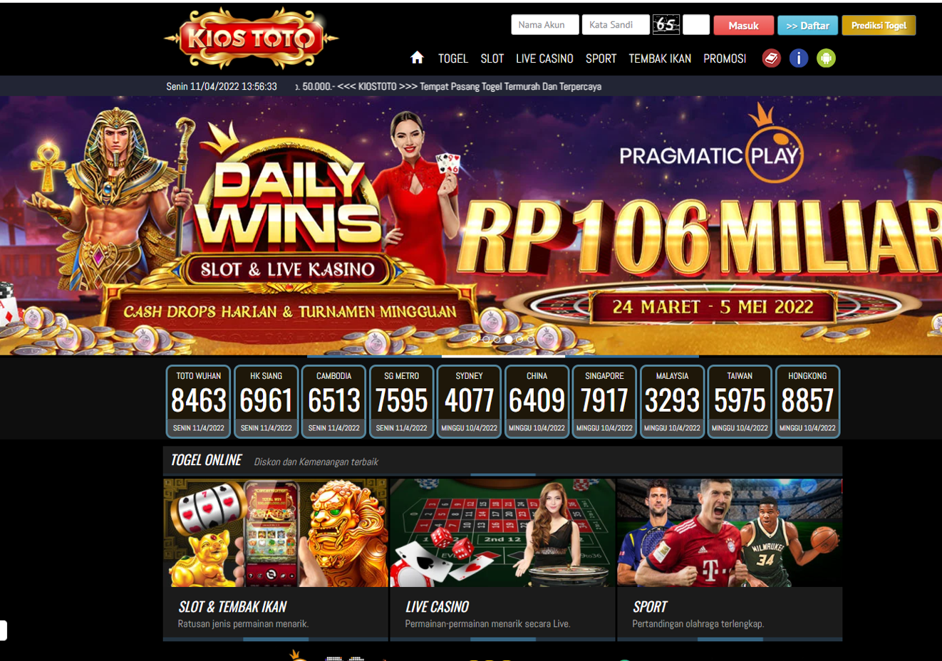 tempat pasang togel online