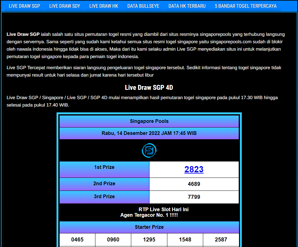 Live Draw SGP – Live SGP Sah