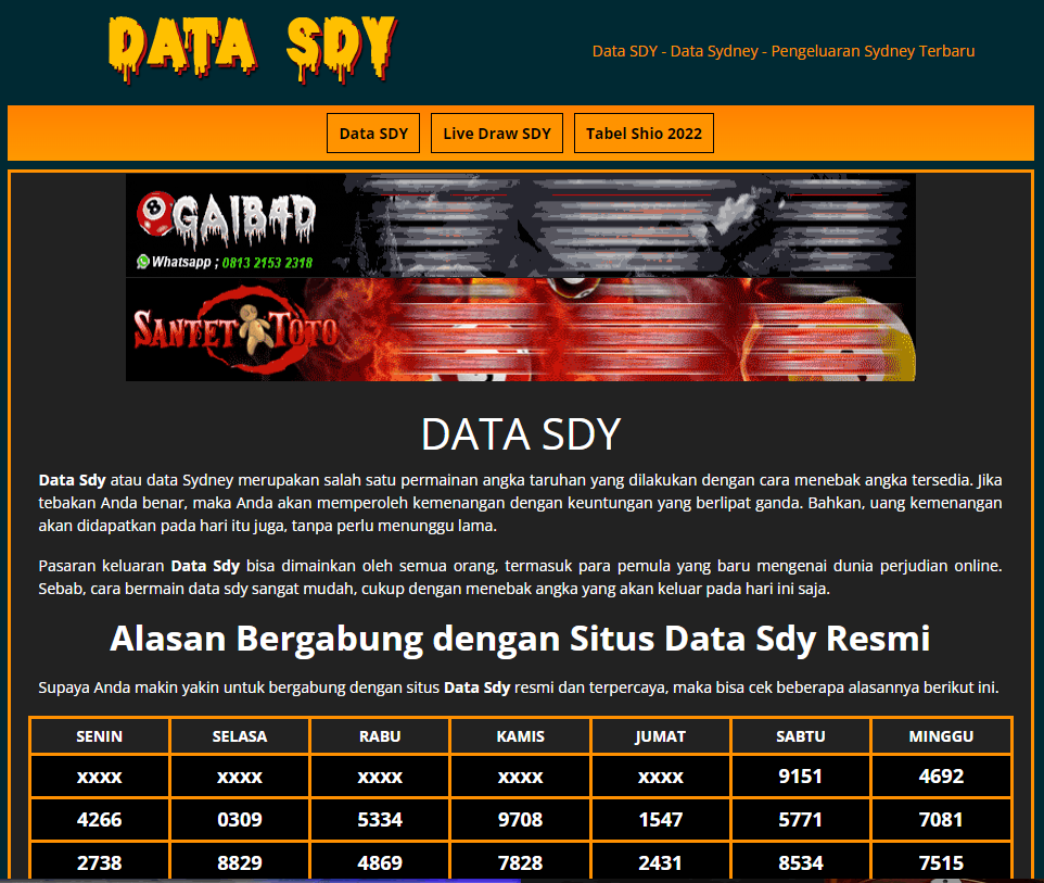 Rumus Prediksi Togel Data SDY Hari Ini