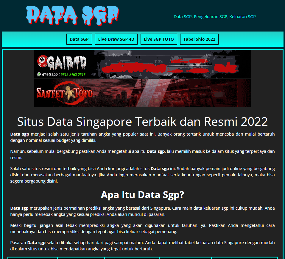 Prediksi Togel Data SGP Situs Pakar Perkiraan Angka