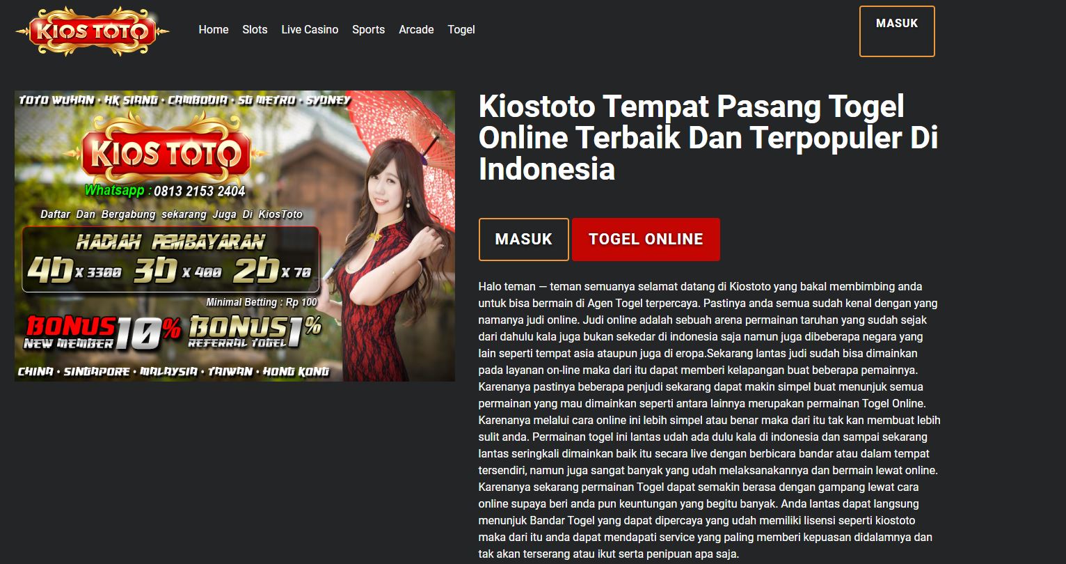 4 Jenis Betting di Kiostoto Agen Togel Terpercaya Hadiah Terbesar 2D 200ribu